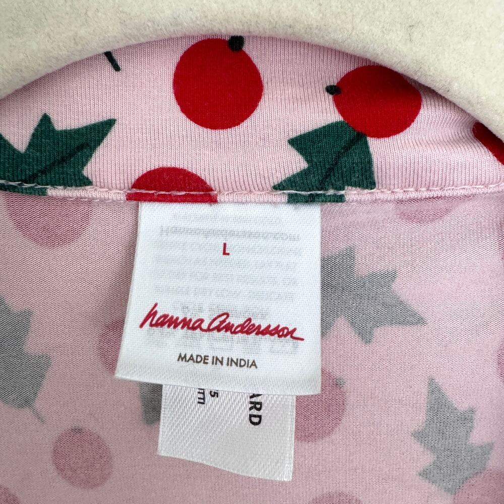 Hanna Andersson Womens Pajama Sleep Set Size L Holiday HannaSoft Christmas Pink - Picture 3 of 9